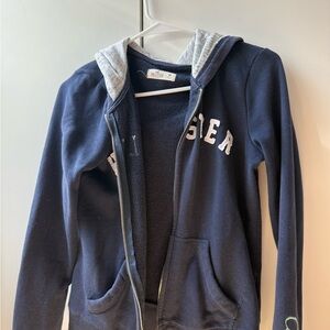 Hollister Navy and Gray Kids Hoodie